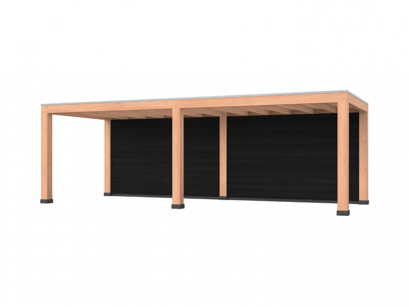 Douglas overkapping, 750 x 300, met achterwand, Westwood Robuust zwart - Afbeelding 1